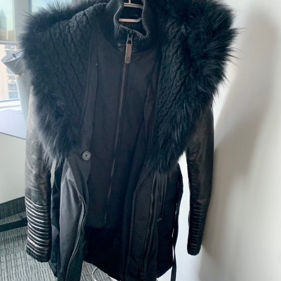 RUDSAK BLACK FAUX FUR WINTER JACKET - Picture 2 of 5